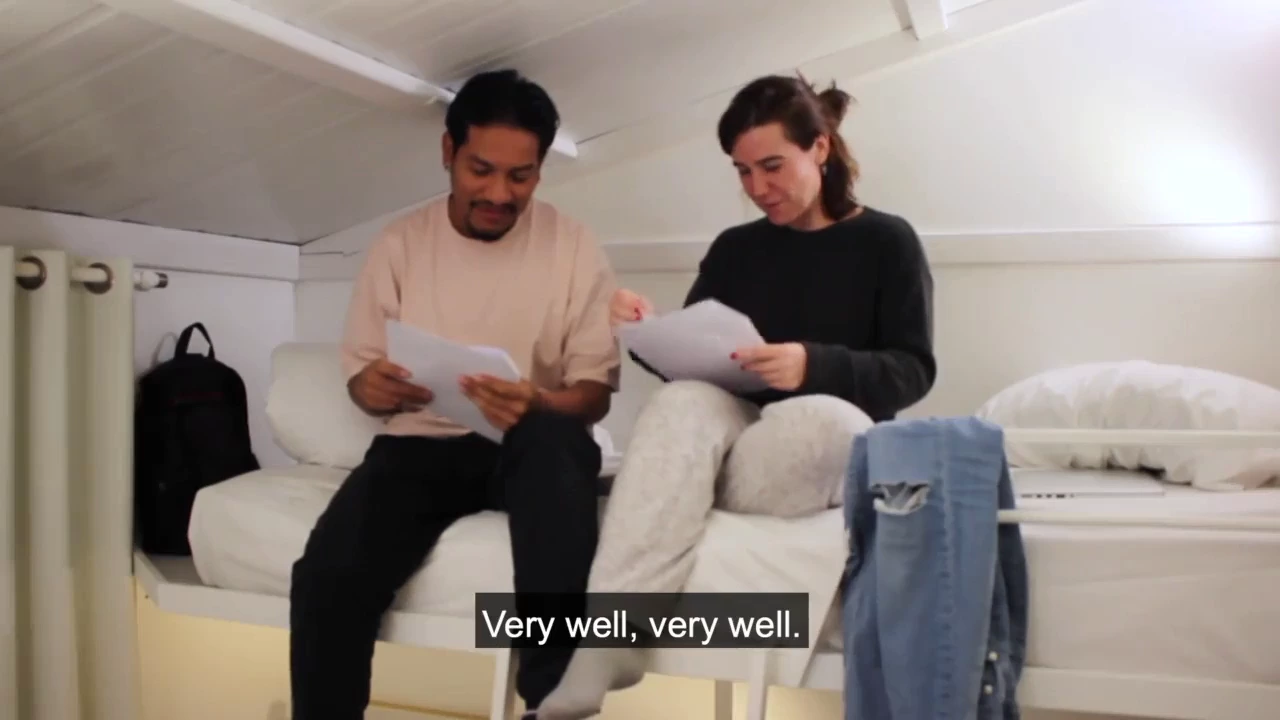 Roommates engage in playful activities following a script rehearsal porn video