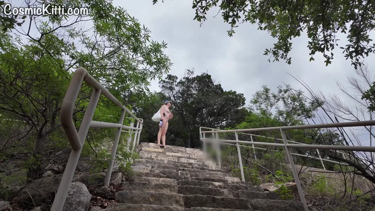 Solo debut at the nude beach: Skinny amateur's nude vlog porn video
